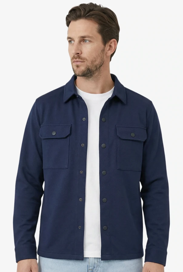 Afbeelding van ASPECT MOS10213 Navy - Heren Overshirt -  Solution